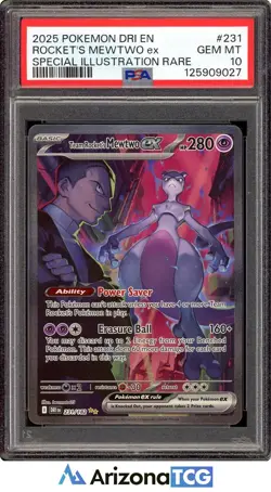 Pokemon 2025 Team Rocket's Mewtwo ex 231/182 SIR Destined Rivals GEM MINT PSA 10 - Image 1