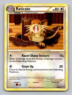 Raticate 34/90 Uncommon HGSS Undaunted Pokemon Lightly Played - Image 1