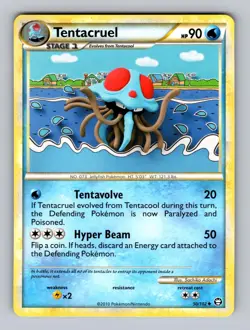 Tentacruel 50/102 Uncommon HGSS Triumphant Pokemon Lightly Played - Image 1