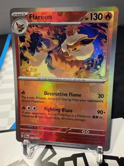 Pokemon TCG Flareon 013/131 Master Ball Prismatic Evolutions Reverse Holo NM - Image 1