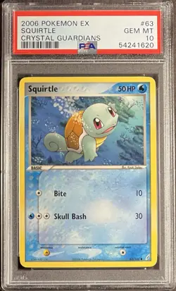 2006 Pokemon EX Crystal Guardians 63 Squirtle PSA 10 Gem Mint - Image 1
