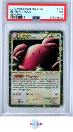 HEITEIRA-HOLO GERMAN POKEMON HEARTGOLD & SOULSILVER 2010 106 PSA 7 - Image 1
