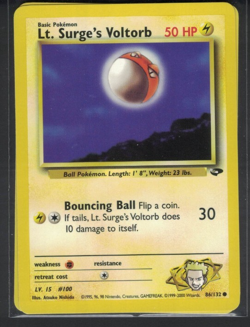 Pokemon Gym Challenge Lt. Surge's Voltorb 86/132 Common LP - Image 1