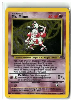 1999 Mr. Mime ⭐ 6/64 Unlimited Holo Rare WOTC Vintage Jungle Pokemon LP/MP - Image 1