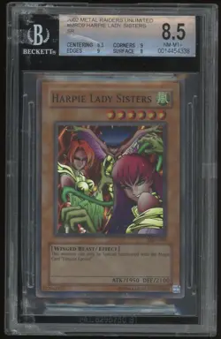 2002 YUGIOH HARPIE LADY SISTERS MRD-009 METAL RAIDERS SUPER RARE BGS 8.5 READ - Image 1