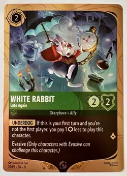 2026 Disney Lorcana White Rabbit Winterspell Promo Foil 29/P3 Late Again - Image 1