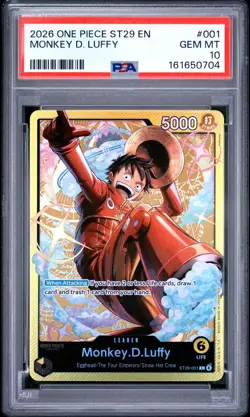 2026 ONE PIECE STARTER DECK ST29-EGGHEAD #001 MONKEY D. LUFFY PSA 10 - Image 1
