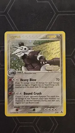 Aggron 2/92 Reverse Holo Pokemon Card LP - Image 1