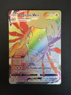 Regieleki VMAX Rainbow Rare 198/195 Silver Tempest Pokemon Card NM/Mint - Image 1