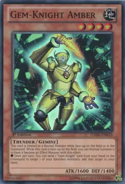 Yugioh Gem-Knight Amber HA06-EN033 Super Rare LP - Image 1