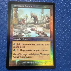 1999 Magic MTG Urza's Destiny FOIL Yavimaya Hollow LP - Image 1