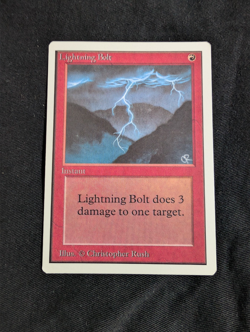 Magic The Gathering Unlimited Edition Lightning Bolt - Lightly Played - Ungraded - Image 1