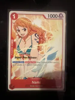 Nami Chara C Super Pre-Release Stamped - LP- One Piece TCG - ST01-007 #2 - Image 1