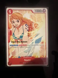 Nami Chara C Super Pre-Release Stamped - LP- One Piece TCG - ST01-007 - Image 1