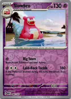 Slowbro 080/165 Uncommon 151 Pokemon Reverse Holo Near Mint - Image 1