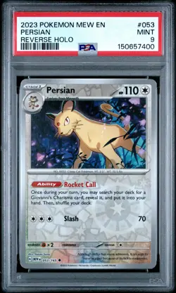 2023 POKEMON MEW EN-151 REVERSE HOLO #053 PERSIAN PSA 9 - Image 1