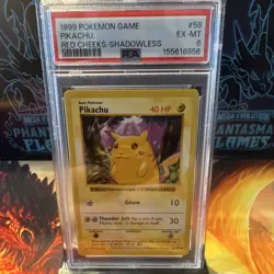 Wizards of the Coast Pokemon Pikachu Red Cheeks Shadowless 58/102 PSA 6 40HP - Image 1
