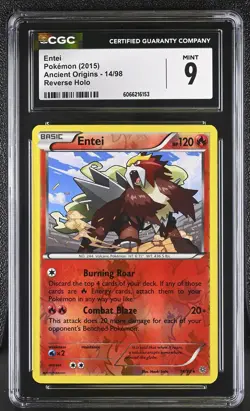 CGC 9 MINT Entei 2015 Ancient Origins 14/98 Reverse Holo Pokemon Card - Image 1