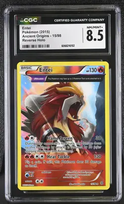 CGC 8.5 Entei 2015 Ancient Origins 15/98 Reverse Holo Pokemon Card - Image 1
