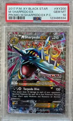 M Sharpedo Ex #XY200 2017 Pokemon Holo Black Star Promo PSA 10 - Image 1