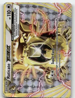 RATICATE BREAK 89/122 BREAK RARE BREAKPOINT POKEMON HEAVILY PLAYED - Image 1