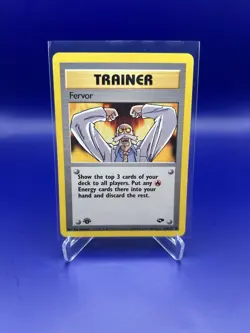 Pokemon TCG Fervor 124/132 1st Edition Gym Challenge Trainer English LP - Image 1