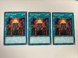 Yugioh - Mage Power x 3 - 1st Edition NM - Plus Free Holo Card - B - Image 1