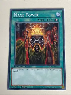 Yugioh - Mage Power x 3 - 1st Edition NM - Plus Free Holo Card - B - Image 2