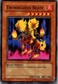 Twinheaded Beast DBT-EN003 Destiny Board Traveler Promo Yu-Gi-Oh Limited LP - Image 1