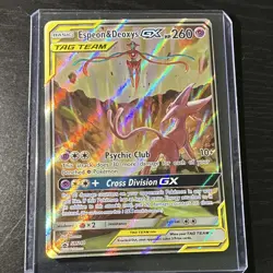 The Pokemon Company Pokemon TCG Espeon & Deoxys GX SM240 Promo TAG TEAM Holo - Image 1