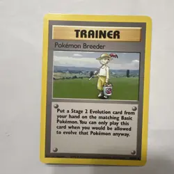Pokemon Breeder 076/102 Base Set Regular Pokemon TCG Trainer Card - Image 1