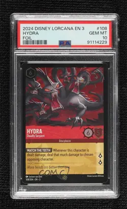 2023 Lorcana - Into The Inklands 3 Foil Hydra Deadly Serpent #108 PSA 10 GEM MT - Image 1