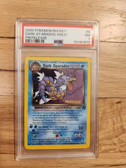 PSA 7 - 2000 Pokemon Game Card Team Rocket Prerelease Dark Gyarados Promo - Image 1