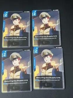 GD01-102 Securing The Supply Line X4 Playset Gundam Card Game TCG CCG English - Image 1