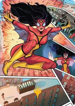 1x Spider-Woman, Stunning Savior Gold Stamped Art Card (Marvel's Spider Man) - Image 1