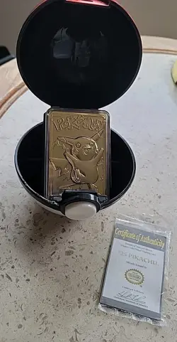 1999 Pikachu Pokemon 23K Gold Plated Card Limited Edition Burger King - Image 1