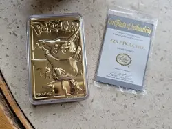 1999 Pikachu Pokemon 23K Gold Plated Card Limited Edition Burger King - Image 3
