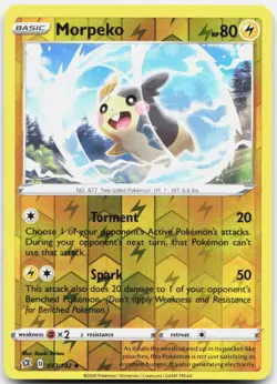 Morpeko 073/192 Uncommon Rebel Clash Pokemon Reverse Holo NM/LP - Image 1