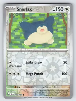 Snorlax 144/191 Common Surging Sparks Pokemon Reverse Holo Lightly Played - Image 1