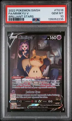 Mimikyu V TG16 Brilliant Stars Pokemon PSA 10 - Image 1