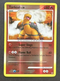 Pokemon Torkoal 100/127 Platinum Reverse Holo LP - Image 1