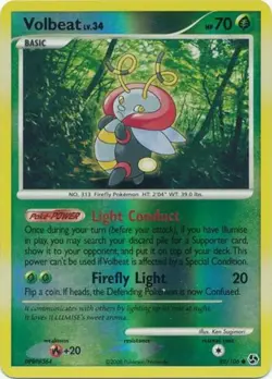 Pokemon - Volbeat - 92/106 - Common - Reverse Holo - Great Encounters - NM - Image 1
