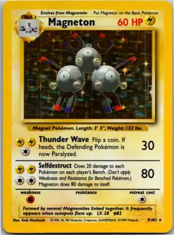 Magneton 9/102 Holo Rare Base Set Unlimited Pokemon Lightly Played - Image 1