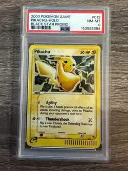 Pokemon TCG 2003 Pikachu #012 Nintendo Holo Black Star Promo PSA 8 English - Image 1