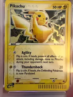 Pokemon TCG 2003 Pikachu #012 Nintendo Holo Black Star Promo PSA 8 English - Image 5