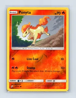 Ponyta 17/181 Common Team Up Pokemon Reverse Holo Lightly Played - Image 1