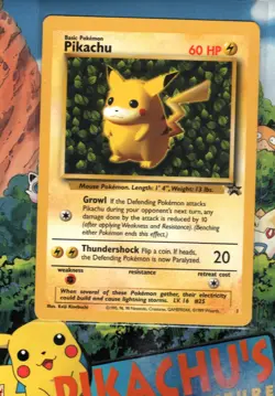 Pokemon TCG Pikachu #25 WOTC Black Star Promo LP - Image 1