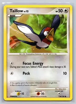 Taillow 124/146 Legends Awakened Colorless Basic Common Pokemon TCG Collectible - Image 1