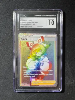 CGC 10 Klara Rainbow 217/198 (2021) - SWSH Chilling Reign Pokemon Card - Image 1