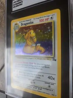 1999 Pokemon Dragonite Fossil Holo #4 SGC 8 Near Mint Graded Card - Image 3